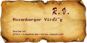 Rozenberger Virág névjegykártya